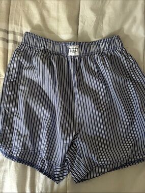 SHEIN Navy and White Striped Athletic Shorts
